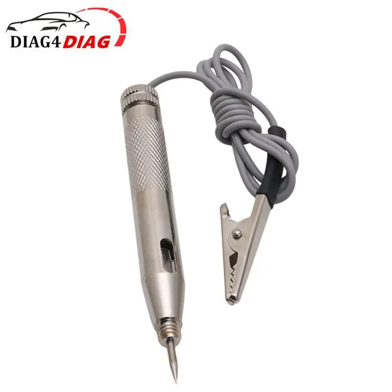 Probador de voltaje de circuito de motocicleta y coche, pluma de prueba de fusibles, Detector de circuito automotriz, Cable y Clip, CC de 6V, 12V y 24V