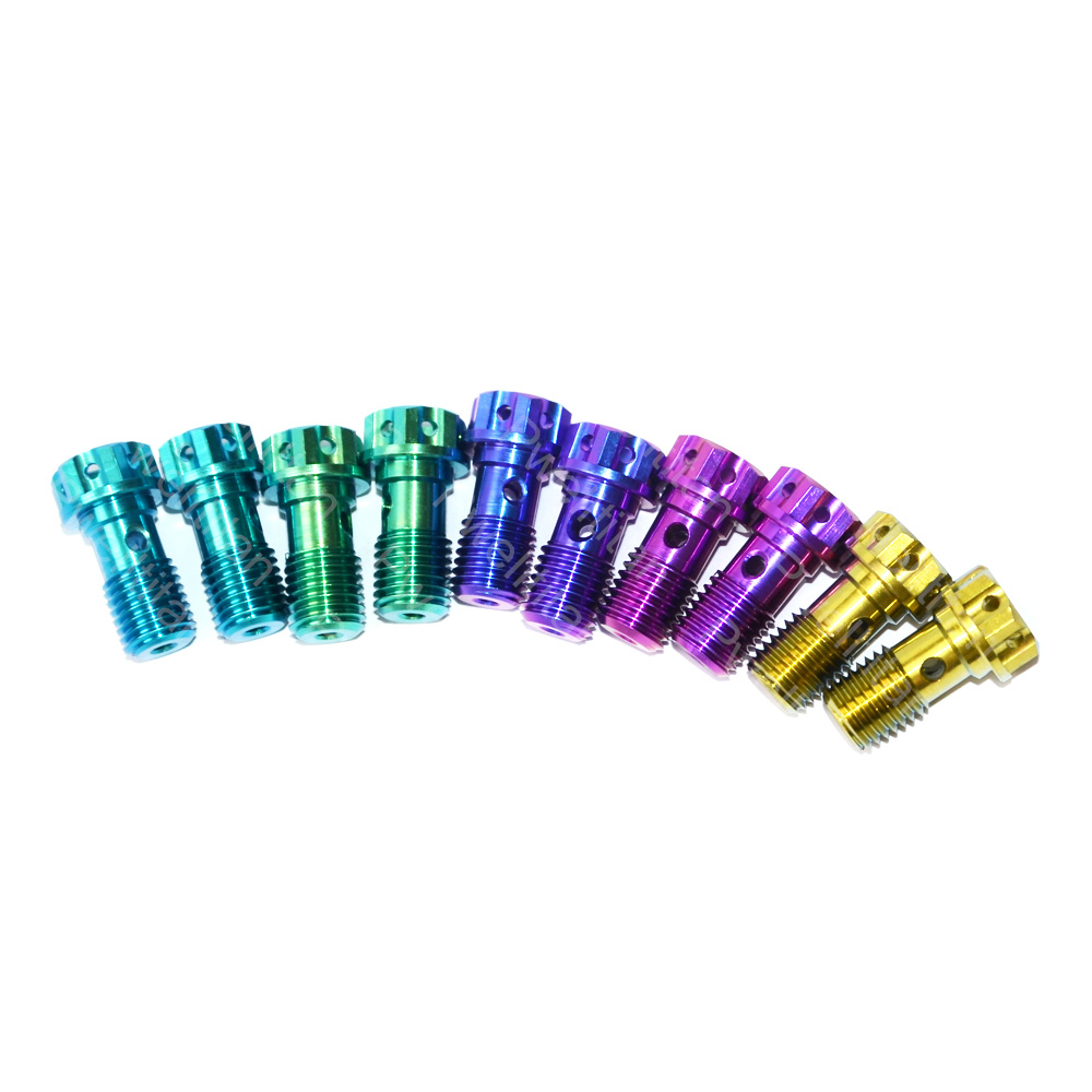 2 Buah Sekrup Selang Minyak Silinder Master Rem M10 * 1.25 Kualitas Tinggi Baut Titanium Banjo Sekrup Tabung Universal Sepeda Motor