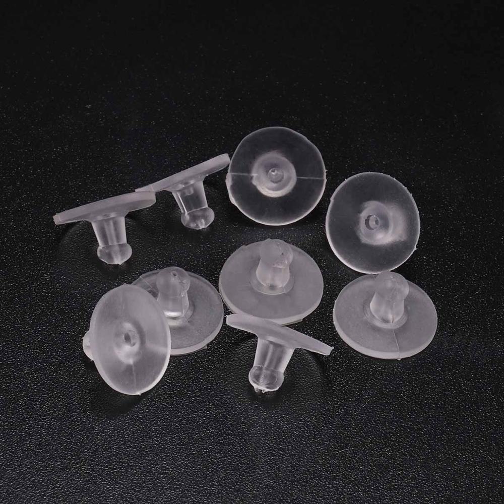 100pcs/lot Earrings Rubber Earring Back Silicone Round Ear Plug Blocked Caps Earrings Back Stoppers Supplies for jewelry DIY Ear
