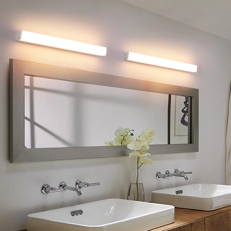 Lámpara de pared LED moderna y sencilla, accesorio de iluminación antiniebla a prueba de humedad para espejo, apliques acrílicos para interior de baño y dormitorio