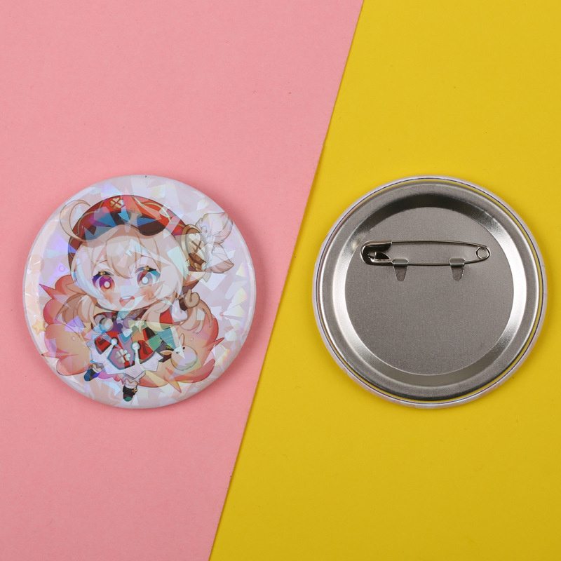 Game Genshin Impact Raiden Shogun Cosplay Tartaglia Albedo Dimer Kaedhara Kazuha Ayaka Tinplate Bros Pin Lencana Properti Logam