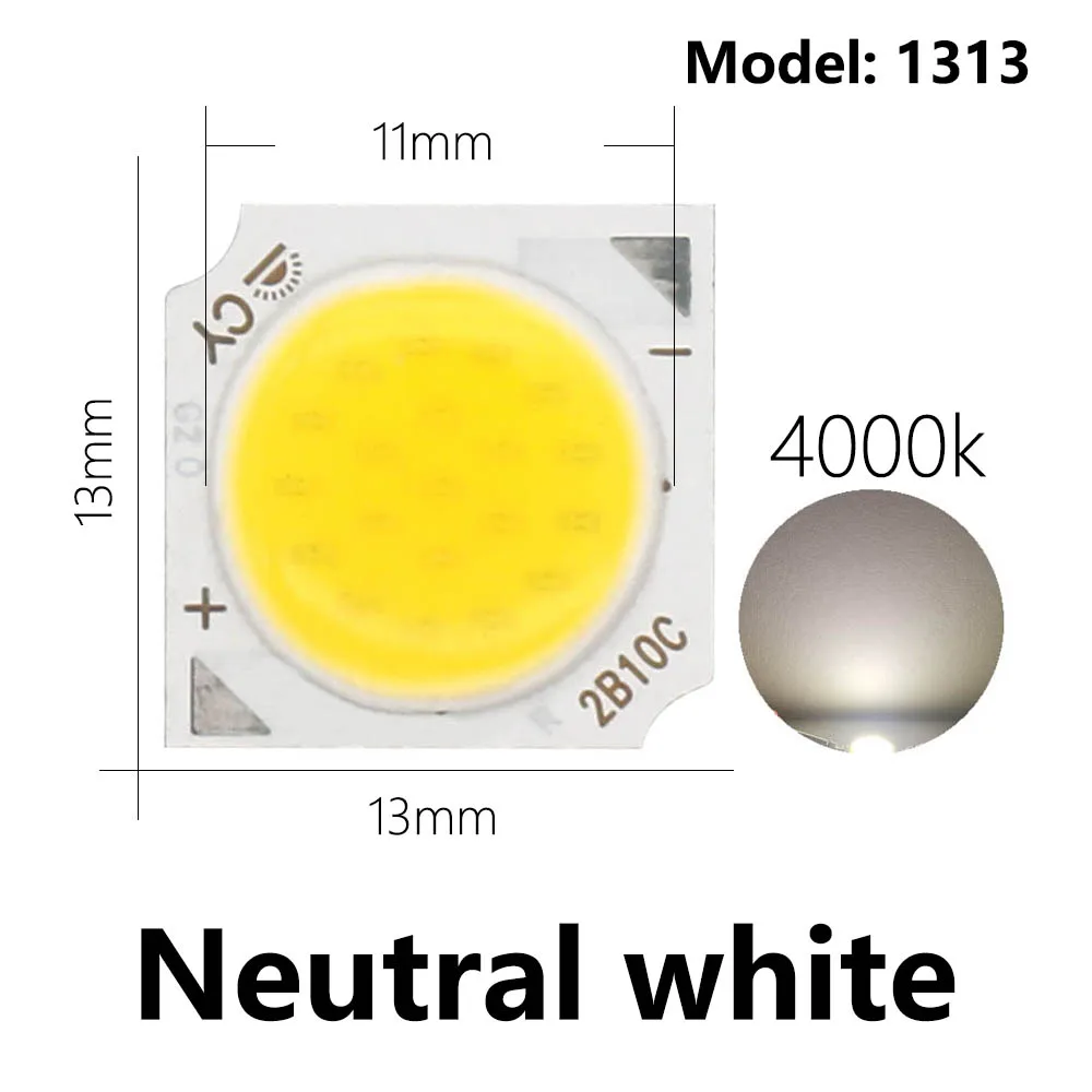 10 Uds 3W/5W/7W/10W cuentas de luz LED COB Chip de fuente LED 13mm para bombilla de luz LED lámpara de foco lámparas de luz lámpara de diodo