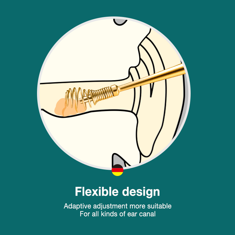 Remoção de cera de ouvido MR.GREEN 360 °   Espiral massagem orelha picareta limpador de canal de ouvido design flexível de aço inoxidável ferramentas de cuidados com os ouvidos