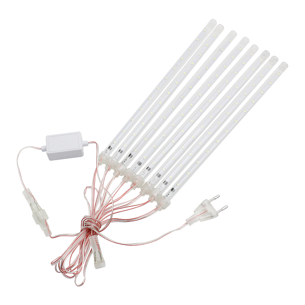 ANBLUB-Decoración de exterior en navidad, tubos decorativos impermeables con luces LED para el árbol navideño, con enchufe europeo o estadounidense, 30cm 50 cm, contiene 8 unidades