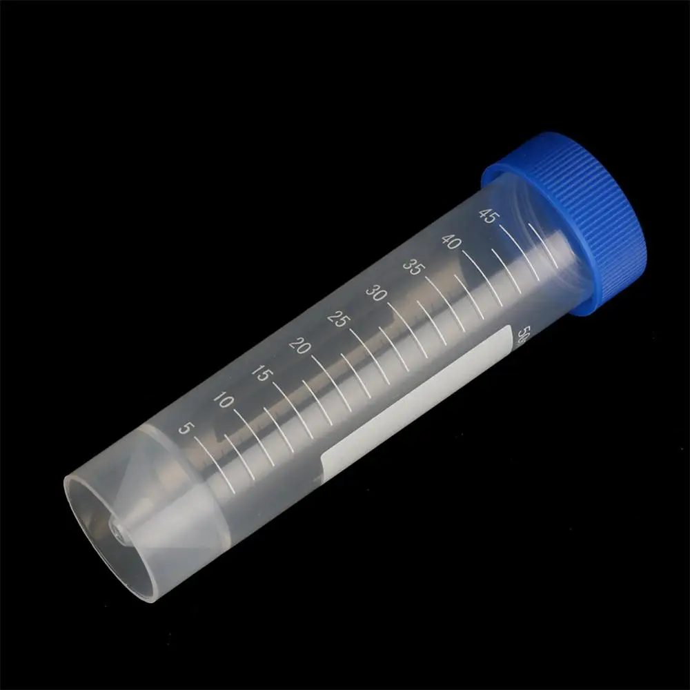 New 20 Pcs 50ml Screw Cap Flat Bottom Centrifuge Tube Plastic Centrifugal Tubes with Scale Free-standing Laboratory Supplies