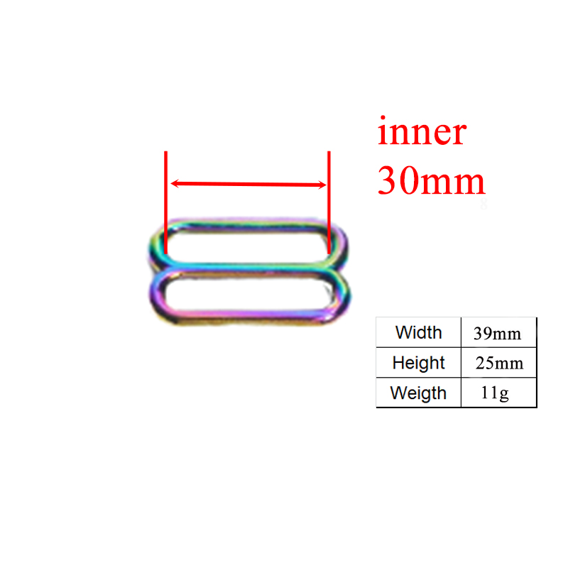 (Gesper Logam + Gesper Penyesuaian + Cincin D + Gesper Anjing Logam/Set) Kerah Pelangi Berukir Anjing DIY 30Mm Bagian Jahit Anyaman Kualitas Premium