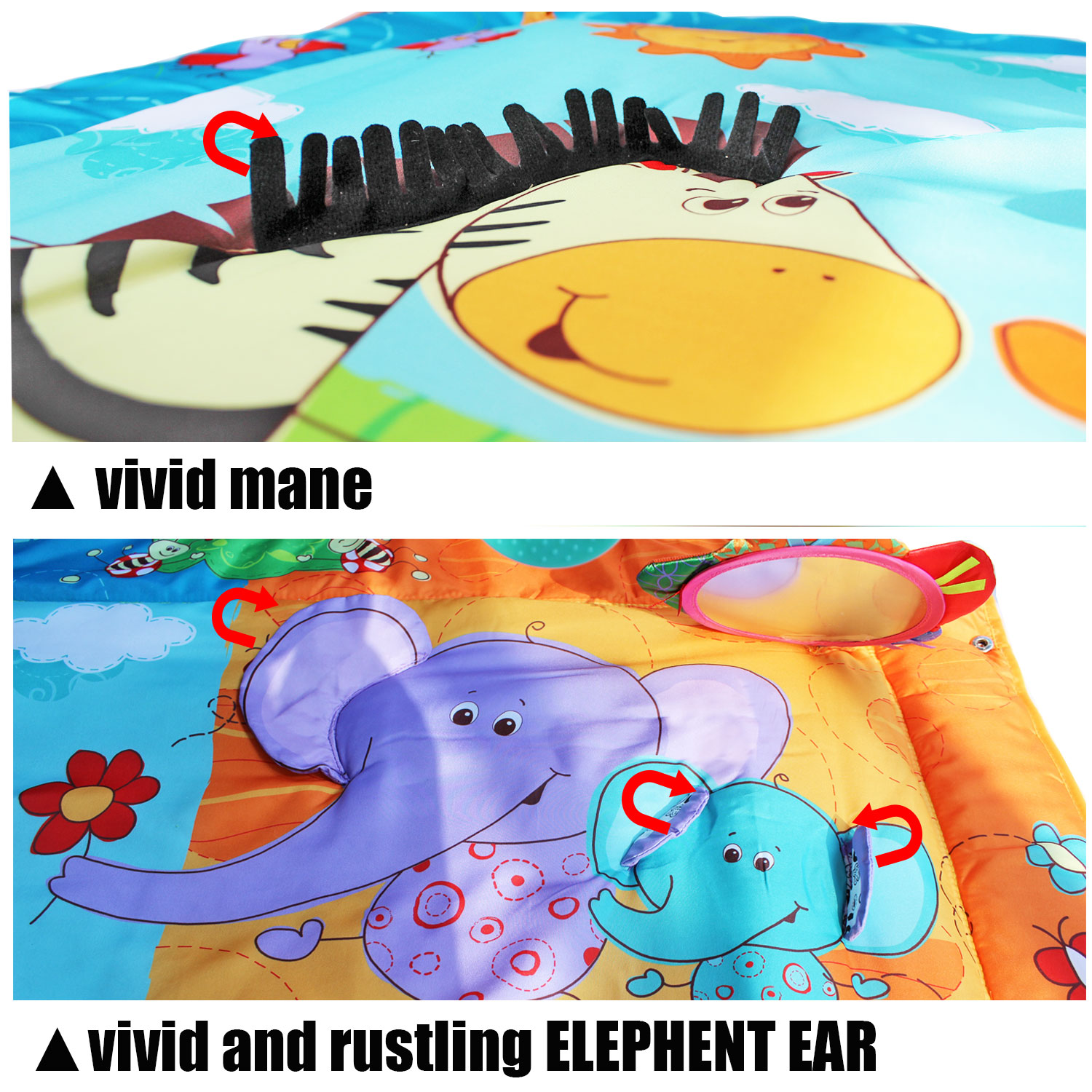 Tapete de chão para bebês de 2 a 10 meses, ginástica, desenvolvimento musical