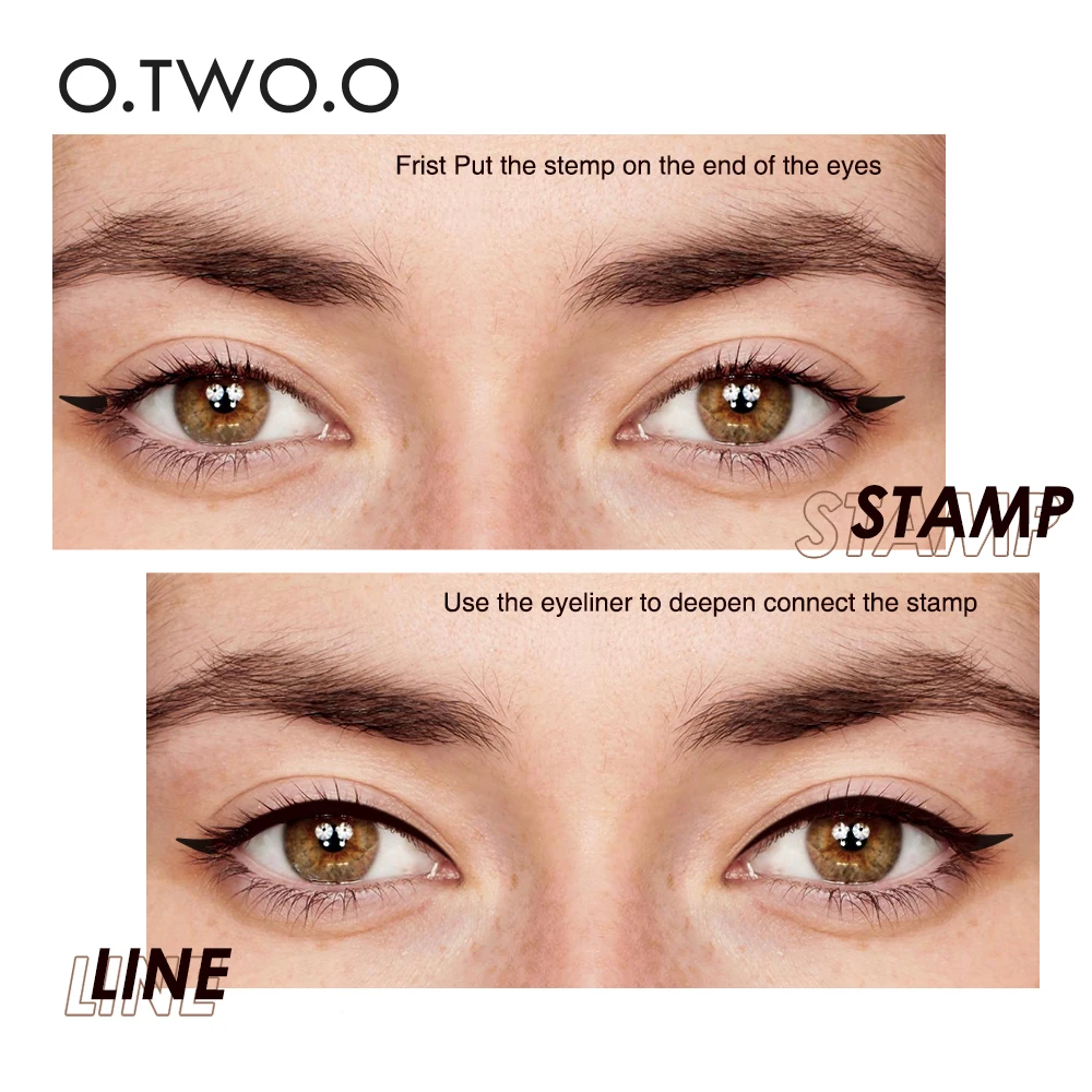 O.TW O.O Bút Kẻ Mắt Tem Đen Chất Lỏng Bút Kẻ Mắt Bút Chống Thấm Nước Nhanh Khô Đôi-Kết Thúc Kẻ Viền Mắt Bút Chì Trang Điểm dành Cho Phụ Nữ Mỹ Phẩm