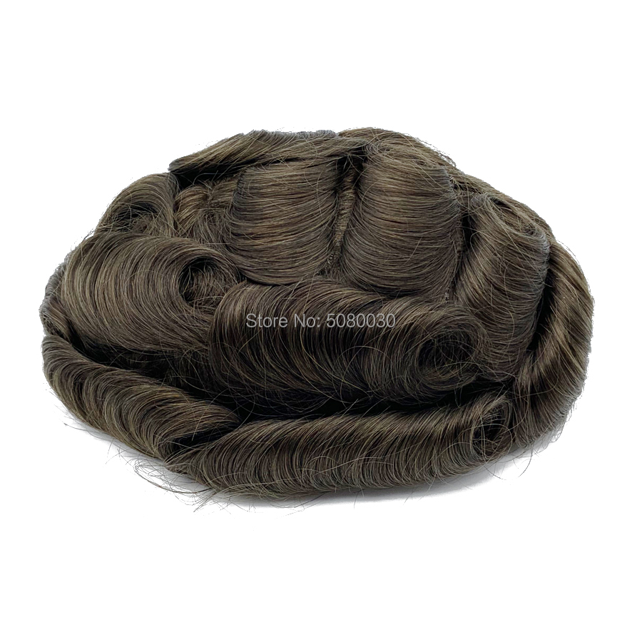 Günstige BIO Spitzen-Toupet-Hautbasis mit Schweizer Spitze vorne für Männer auf Lager