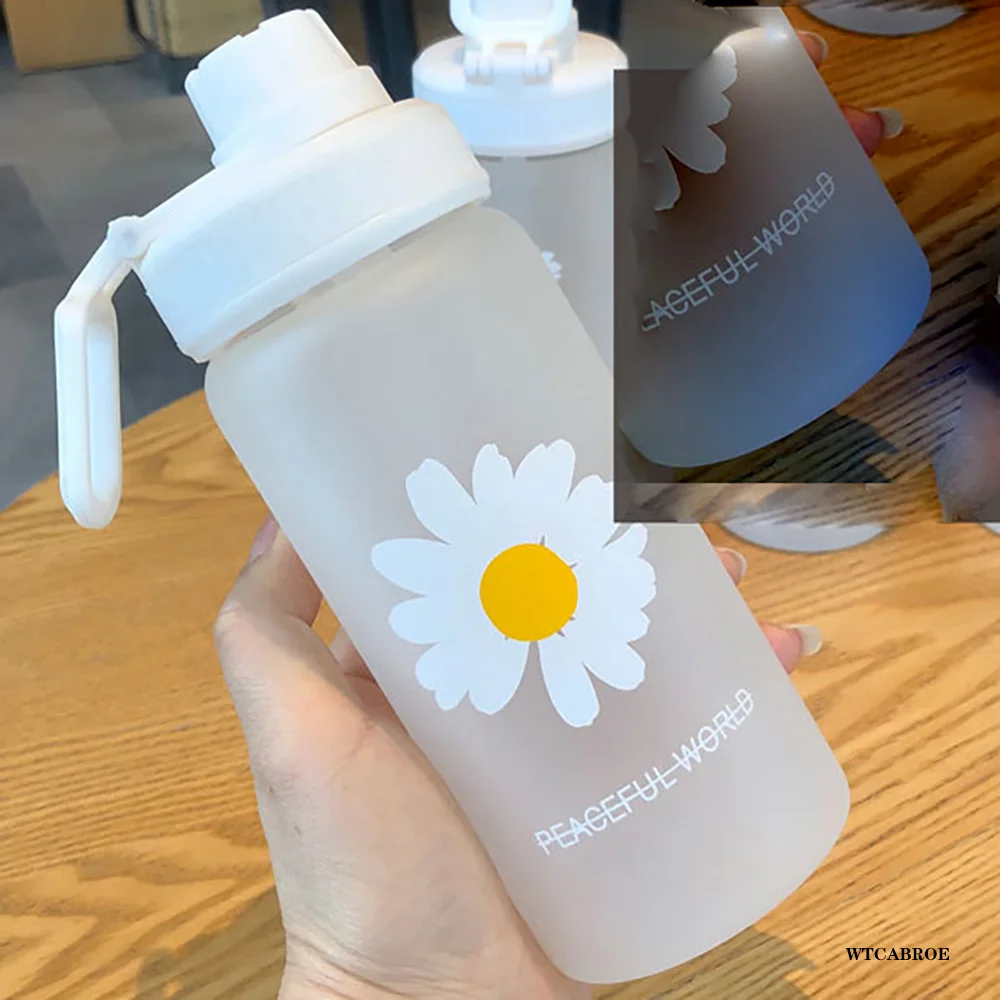 Botol air transparan 506ml, botol air saya mode buram dengan sedotan bebas Bpa, botol air transparan dapat digunakan kembali untuk Olahraga