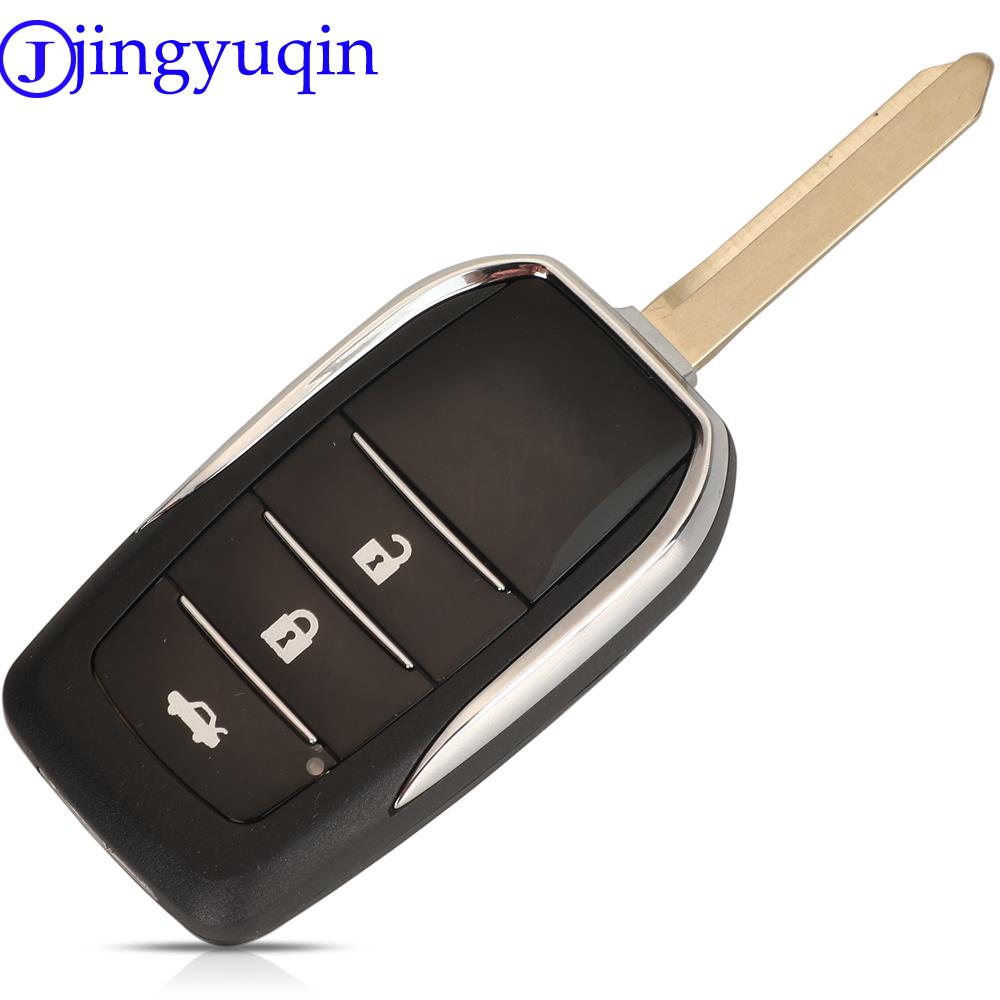 jingyuqin Modified Remote Car Key Shell Case For Toyota Yaris Carina Corolla Avensis Folding Flid Key Toy47 Blade With Logo