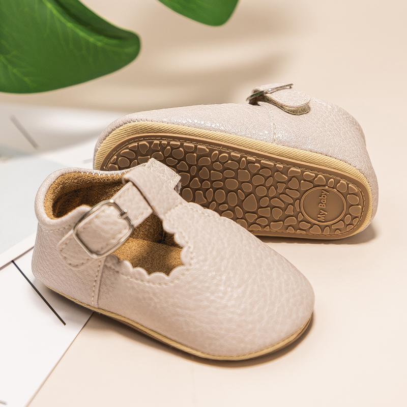 KIDSUN Neugeborenen Baby Schuhe Streifen PU Leder Junge Mädchen Schuhe Kleinkind Gummi Sohle Anti-rutsch Erste Wanderer Infant Mokassins