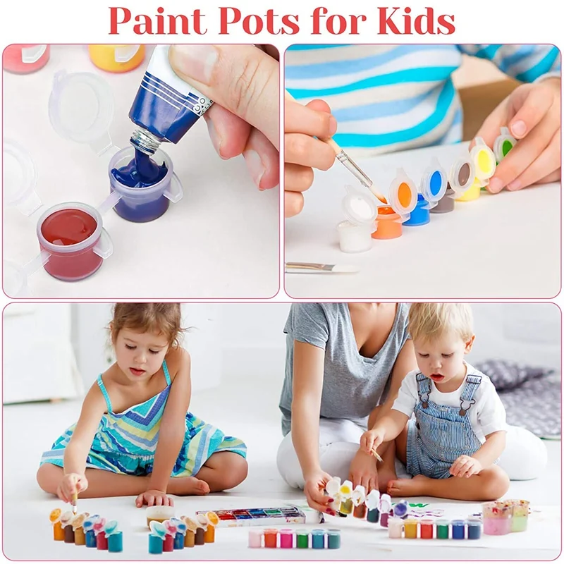 240 Miếng Trống Sơn Nồi, 40 Que Acrylic Mini Bình Chứa Sơn Dải Lưu Trữ Với Nắp Đậy Dành Cho Nghệ Thuật Và Hàng Thủ Công Sơn 3Ml