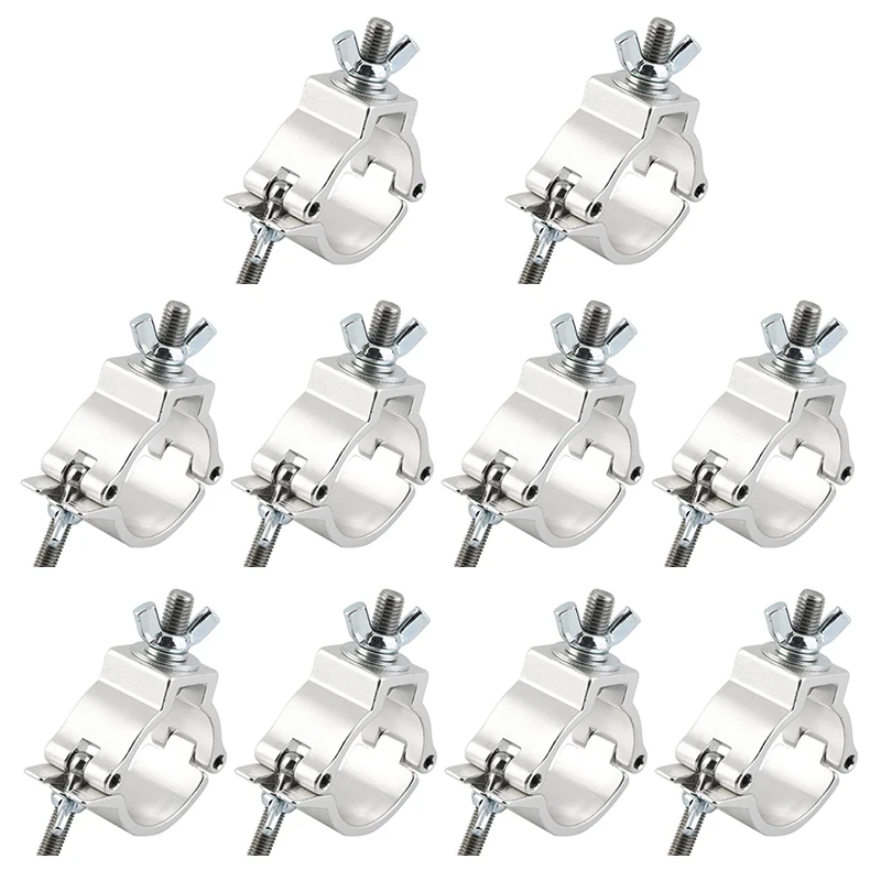 10 ชิ้นอลูมิเนียมอัลลอยด์ไฟ CLAMP ตะขอแขวนวงเล็บหัว Heavy Duty Hook Theatre Lighting Kit 48-51 มม.100 กก.