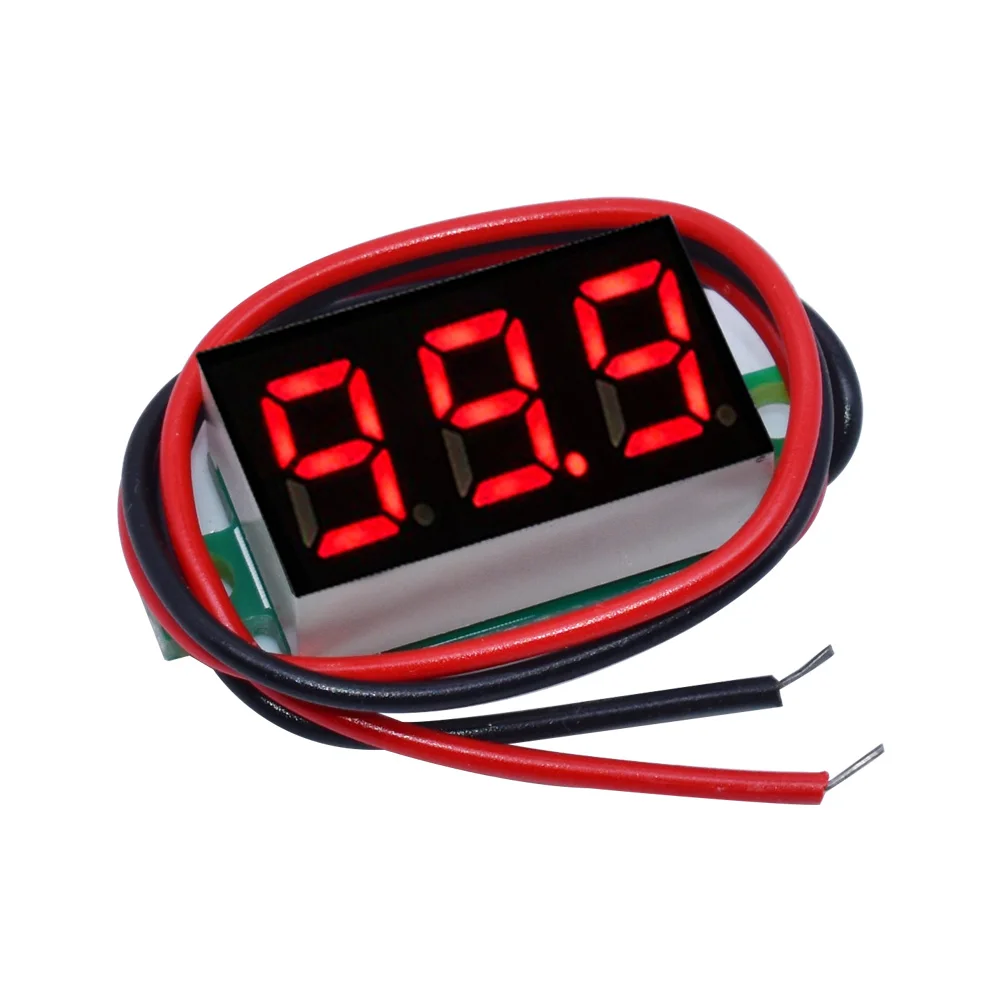 Voltímetro Digital de 0,36 pulgadas y 0,36 ", rojo, verde, azul, CC 0V-100V, tres líneas, medidor de voltaje de 3 dígitos, pantalla LED a Color