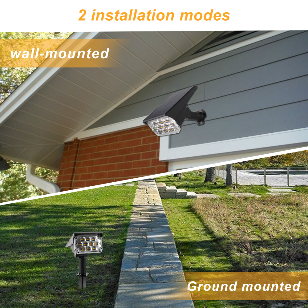 1/2/4PCS Solar Power Licht Einstellbar Licht Temperatur Solar Garten Licht outdoor IP65 Solar Lampe Super helle Solar Rampenlicht