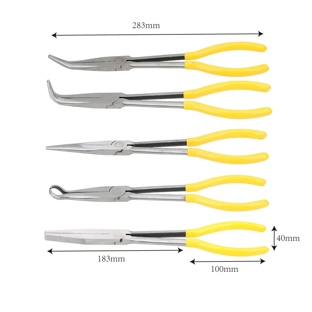 DIY คีมจมูกยาวพิเศษตรง Bent TIP อุปกรณ์ช่างเครื่องมือกําจัด Spanner คลิป Auto Care Kit รถอุปกรณ์เสริม