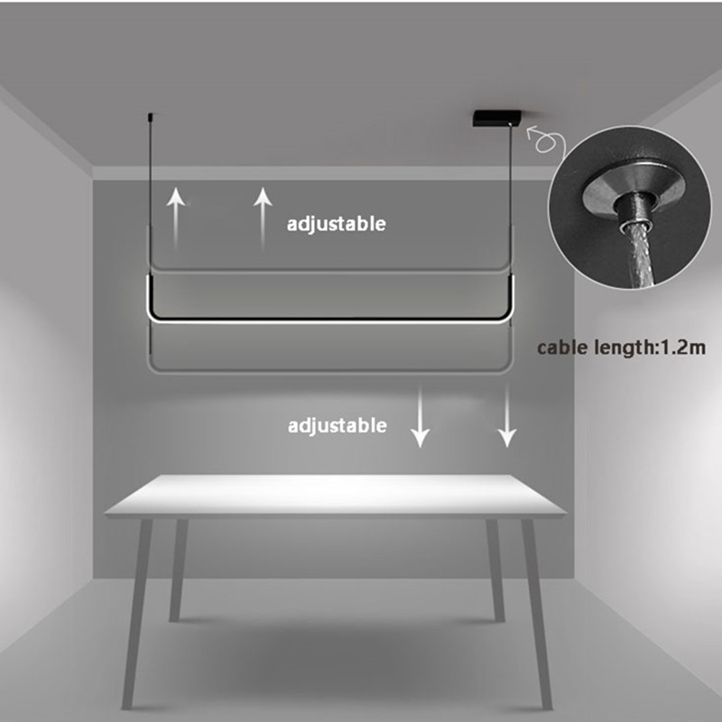 Lámpara de techo LED moderna, mesa regulable, comedor, cocina, lámparas colgantes minimalistas, decoración del hogar, luminarias de iluminación