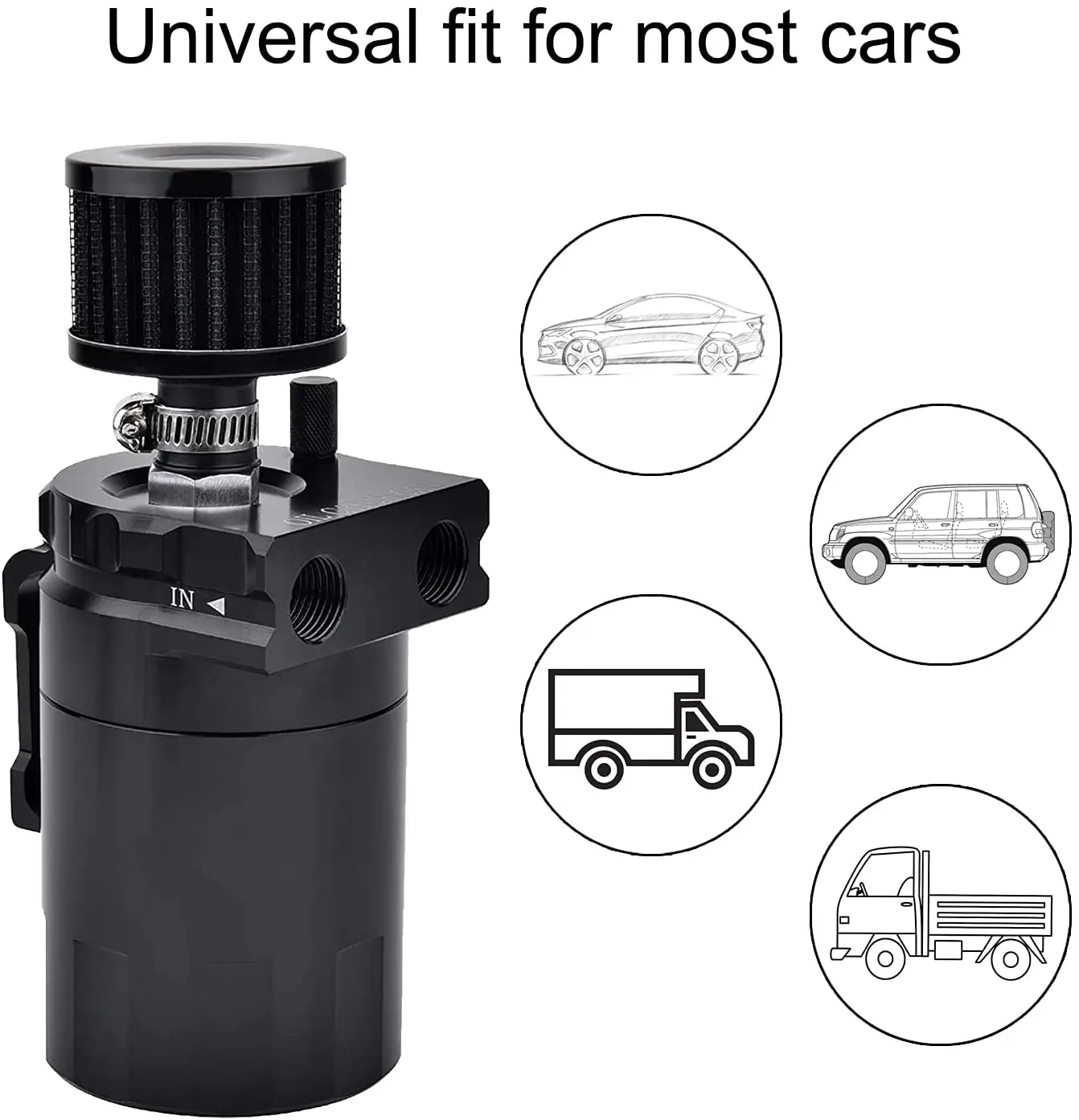 Auto verblüffter Aluminium-Ölauffangbehälter mit Luftfilter, Entlüftung, verblüffelte Armaturen, atmungsaktiver Wasserkocher