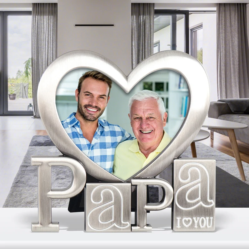 Bingkai Foto PaPa Dekorasi Desktop Rumah Berbentuk Hati Hadiah Hari Ayah Dekorasi Bingkai Foto Keluarga I Love Papa