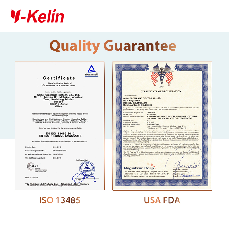 Y-Kelin 義歯接着剤パウダー 25g パワードグルー オリジナルフォーミュラ 亜鉛フリー エクストラストロングホールド 上下終日用