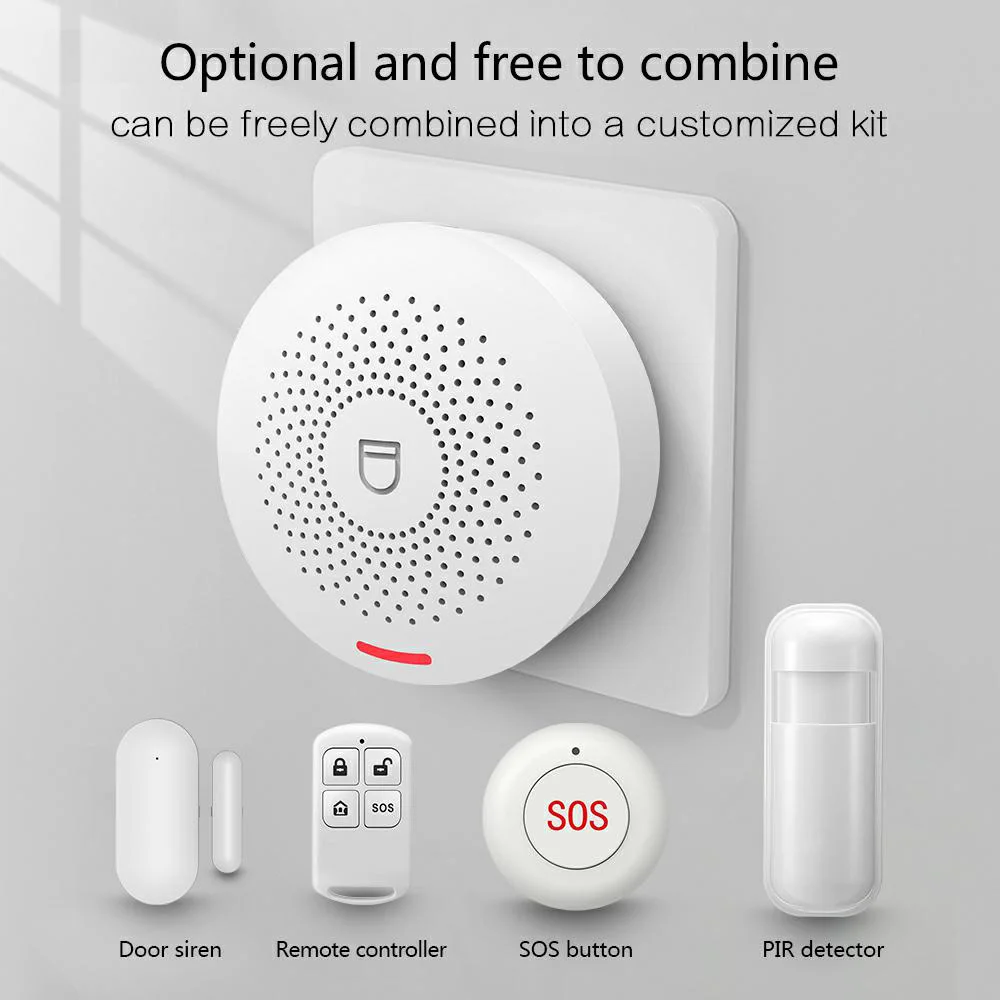 Tuya WIFI Nhà Hệ Thống Báo Động Không Dây 433MHz An Ninh Chống Trộm Nhà Thông Minh Ứng Dụng Cửa Cửa Sổ Cảm Biến Phát Hiện Chuyển Động