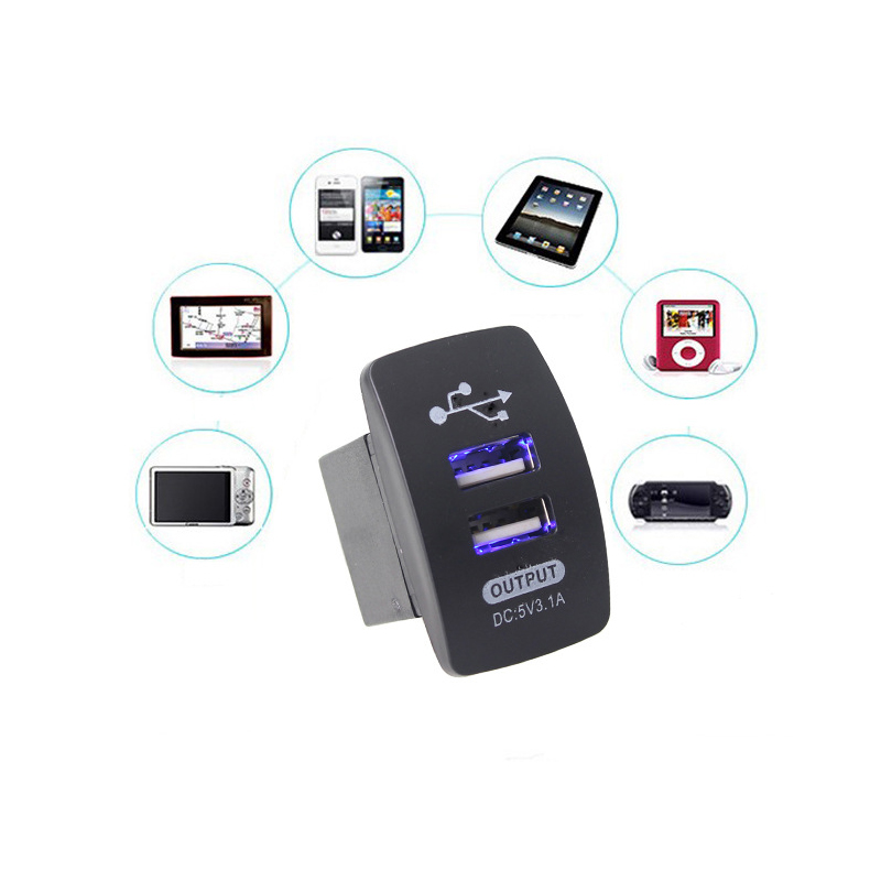 Универсальное автомобильное зарядное устройство с двумя USB-портами, 5 В, 3,1 А
