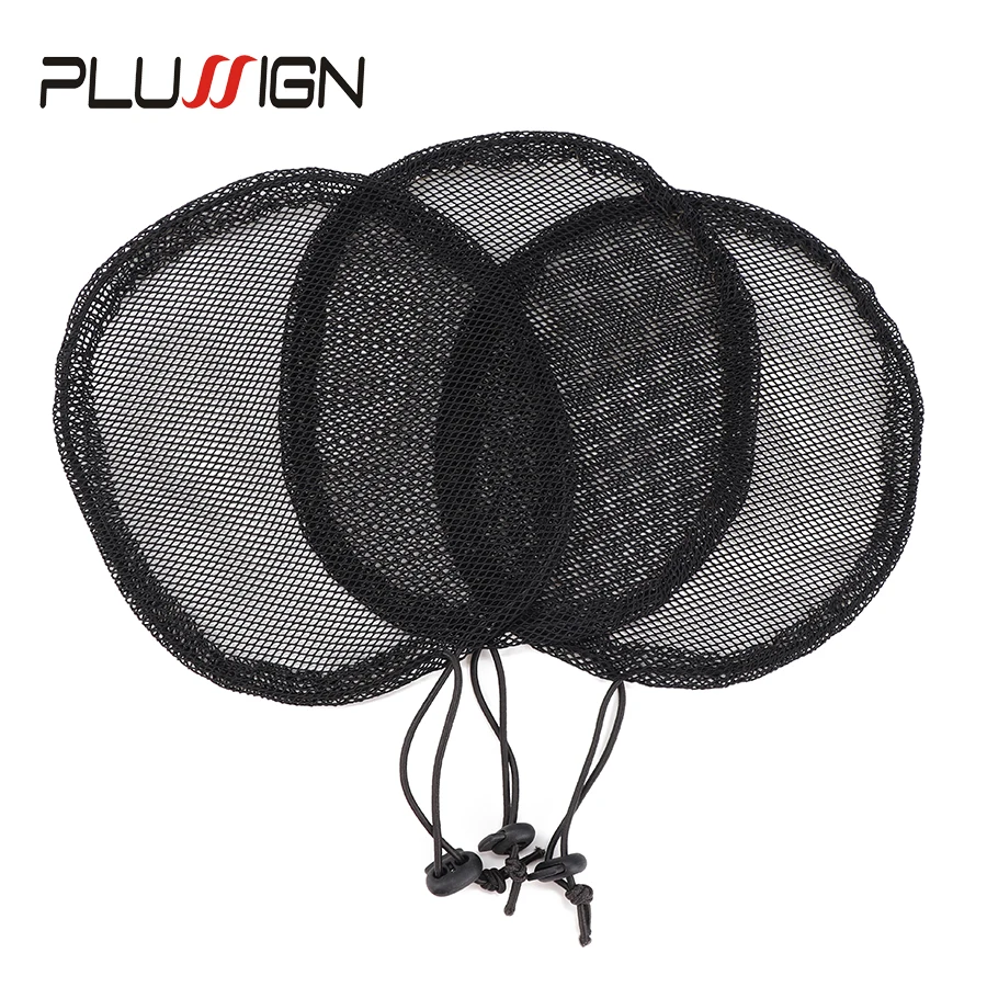 Gorros de peluca de red de cola de caballo Plussign para hacer cola de caballo, red elástica para el cabello con red para el cabello sin pegamento, forro para peluca, Material para moño de pelo
