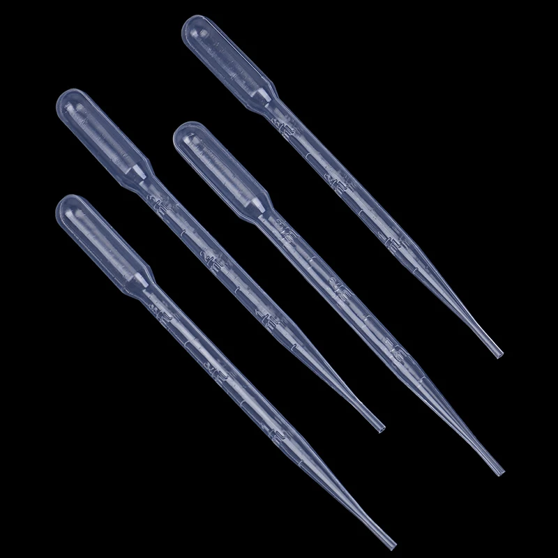 4Pcs 3ML Pipetteห้องปฏิบัติการเครื่องมือพลาสติกที่ใช้แล้วทิ้งPasteur Pipette Dropper Polyethyleneเครื่องมือแต่งหน้า