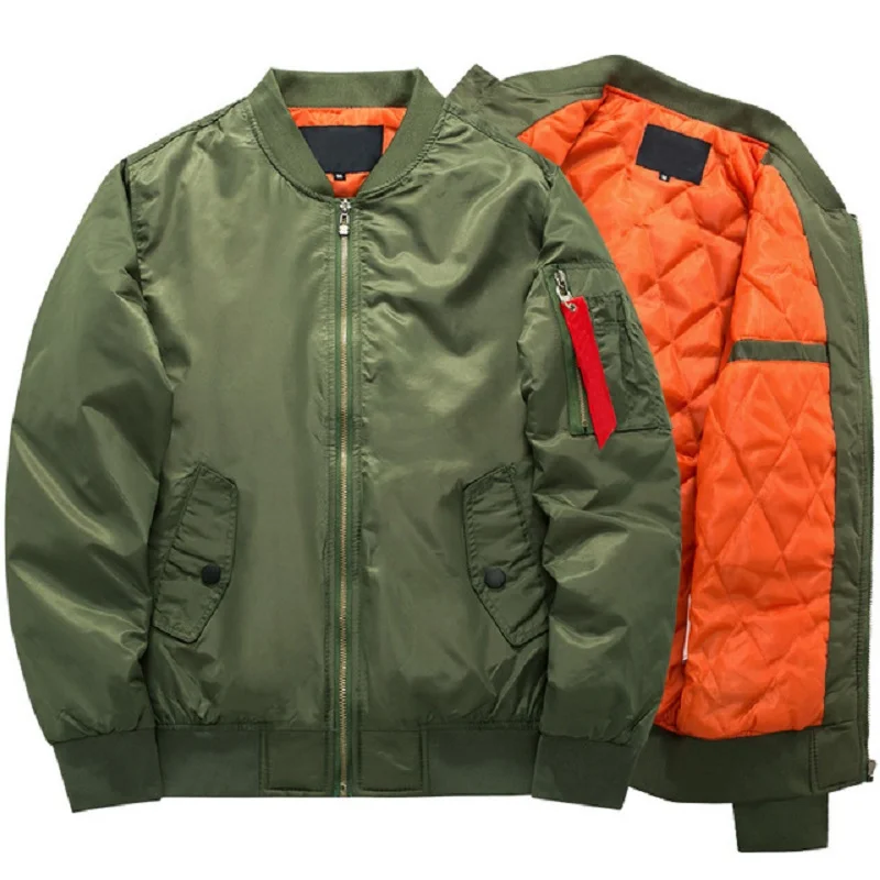 Chất Lượng Cao Ma1 Dày Và Mỏng Xanh Quân Đội Quân Xe Máy Ma-1 Aviator Phi Công Không Quân Nam Áo Khoác Bomber Nam plus Kích Thước 8XL