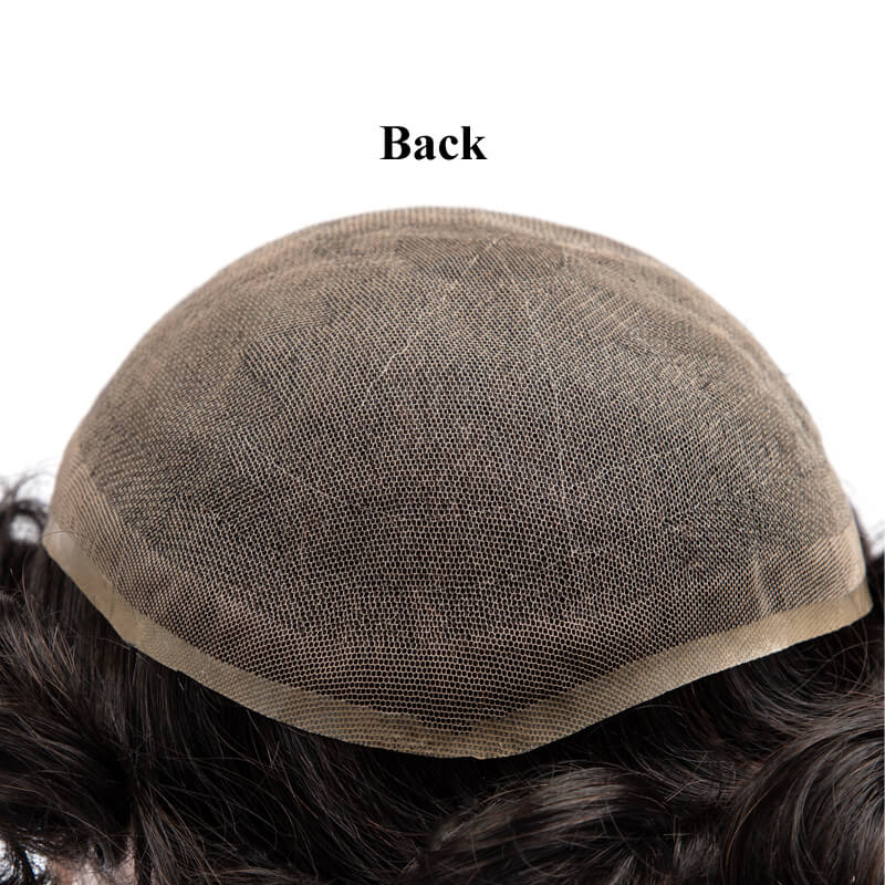 男性の毛プロテーゼフレンチフルレースベース男かつら通気性男性の毛細血管プロテーゼ 6 "かつら男性のためのレースの毛の交換