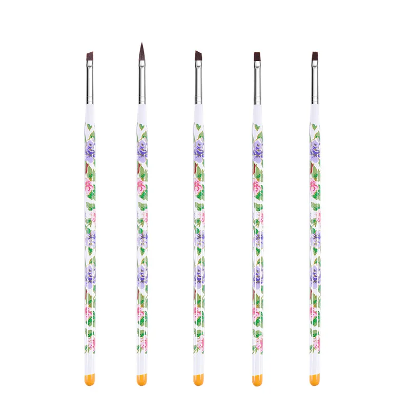 Cepillo de uñas para manicura, cepillo de Gel para decoración de uñas, 15 unids/set, cepillo de uñas, polvo líquido acrílico, cepillo de Gel para tallar