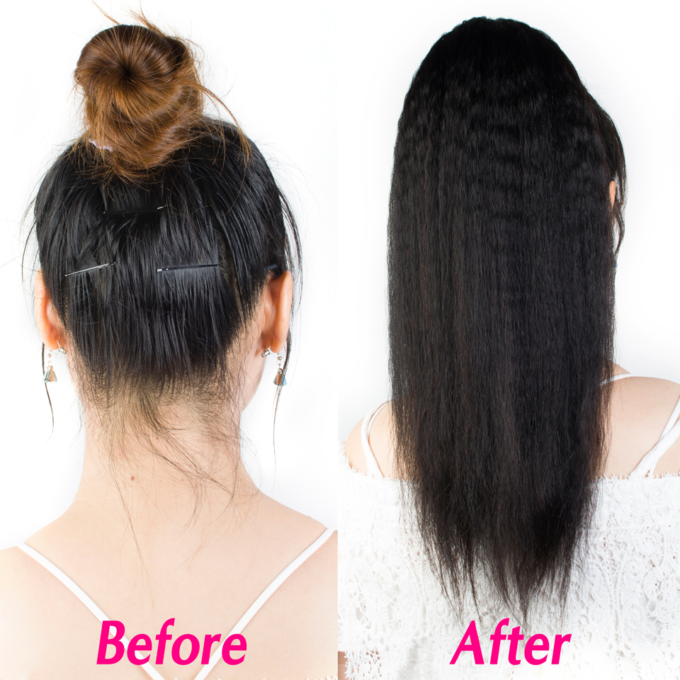ポニーテールの形をしたブラジルのかつら,自然な髪,ポニーテールのクリップ付き,女性用,120g