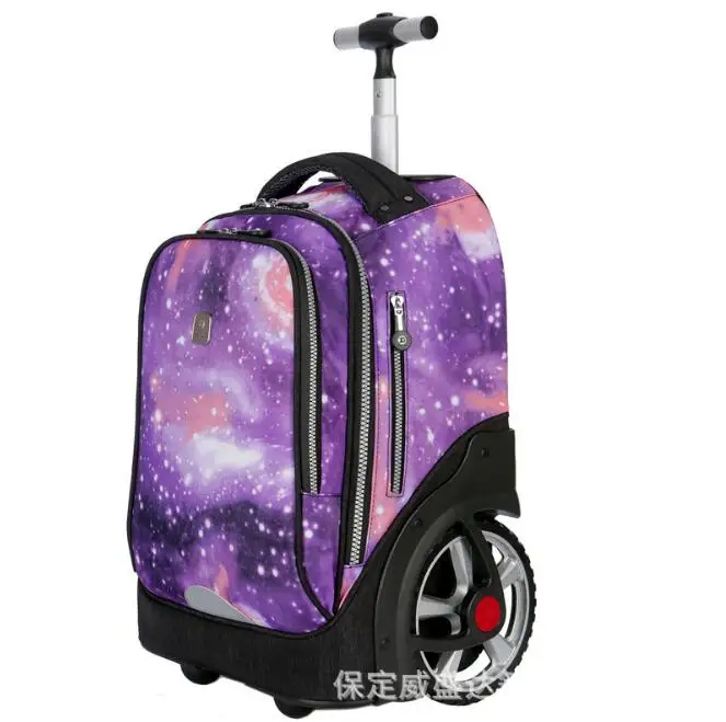 Große räder Schule Rolling Taschen für jugendliche reise trolley taschen für Kinder rädern tasche taschen für reise roll tasche räder