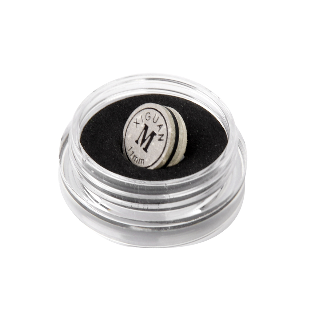 Punta de cuero para Snooker o Taco de billar con caja resistente a la humedad, pegamento en 11mm, 1 unidad