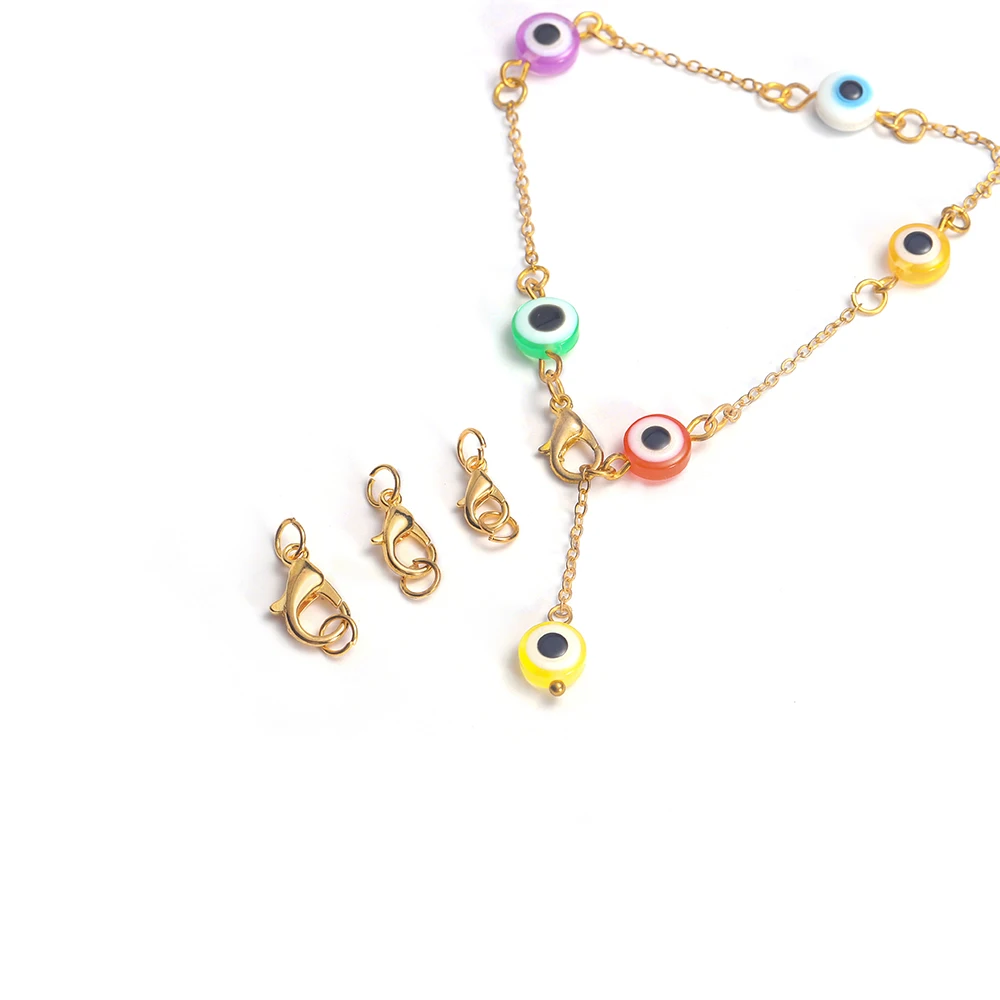 50 ชิ้น Lobster Clasps Hooks 100 ชิ้นแหวนกระโดด End Clasps สร้อยข้อมือสร้อยคอตัวเชื่อมต่อสําหรับเครื่องประดับ DIY ทําอุปกรณ์