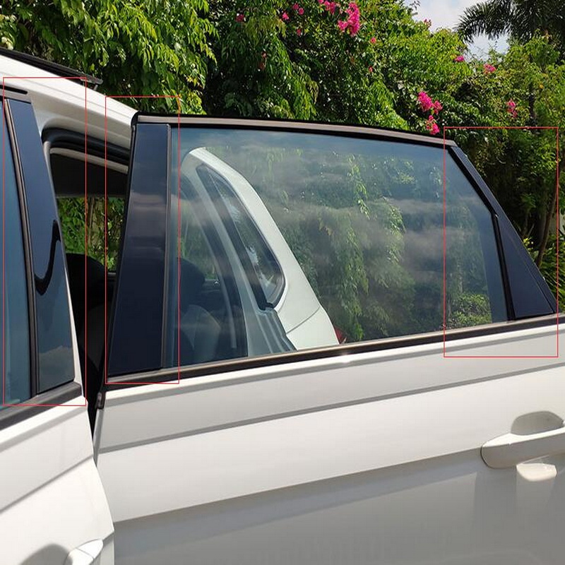 Tonlinker Bên Ngoài Cửa Sổ Sửa Đổi Trụ Cột Tráng Gương Dán Xe Volkswagen POLO 2019 Kiểu Dáng Xe 8 Chiếc Nắp PC Miếng Dán
