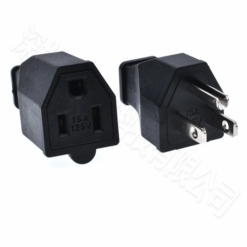 สีดําทองแดงอเมริกัน 3 Pins ปลั๊กไฟฟ้า AC 125V 15A US สายไฟที่ถอดออกได้อุตสาหกรรมปลั๊ก SOCKET