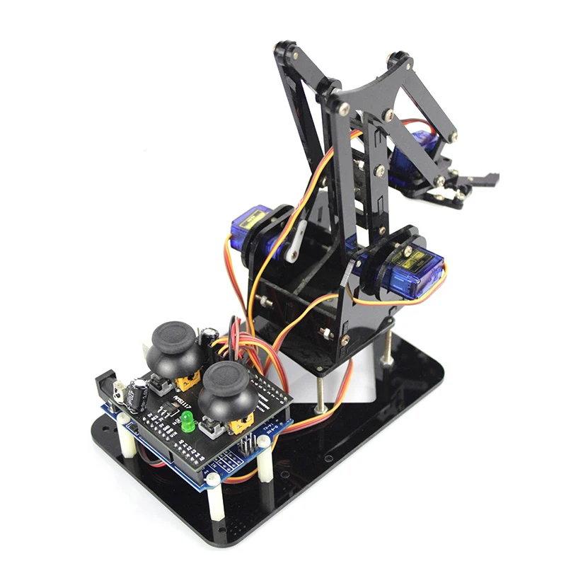 ที่ถูกที่สุด4 DOF อะคริลิคแขนหุ่นยนต์สำหรับ Arduino หุ่นยนต์ Gripper Claw SG90เซอร์โวสำหรับ Rasbperry Pi โครงการ DIY STEM ของเล่น