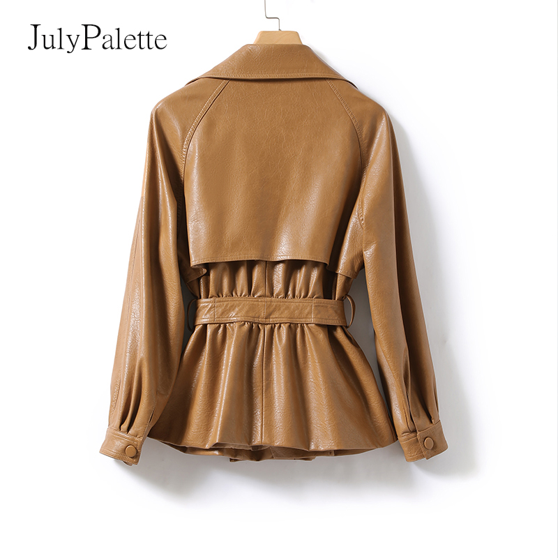 Julypalette-女性用ラムスキンレザージャケット、ショート、レースアップ、ベルト、コート、スプリットシープスキン、アウター、オフィスレディース、秋、2024