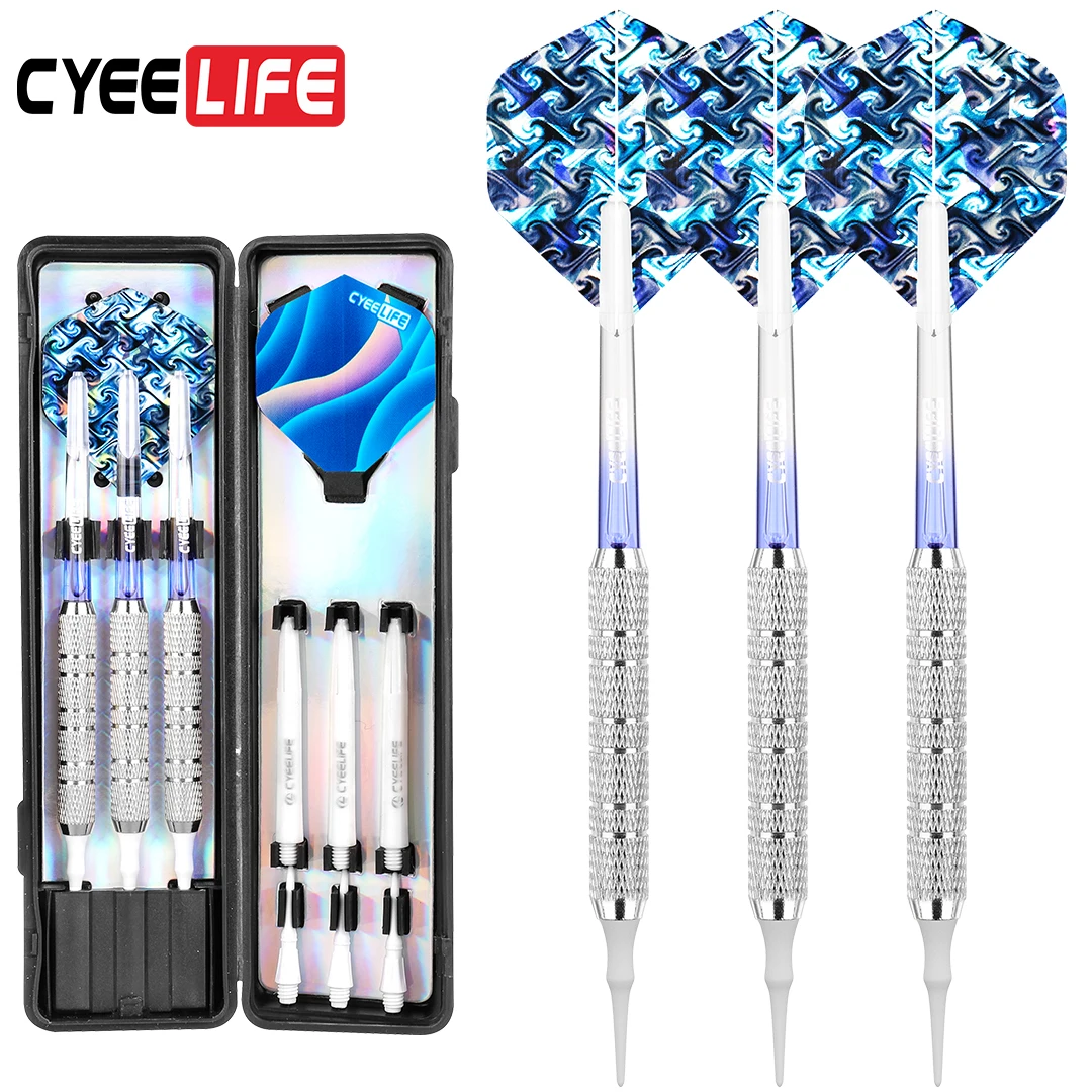 CyeeLife Профессиональный набор дартс с мягким наконечником 14/16/18G для пластикового электронного дартса, игры в дартс в помещении