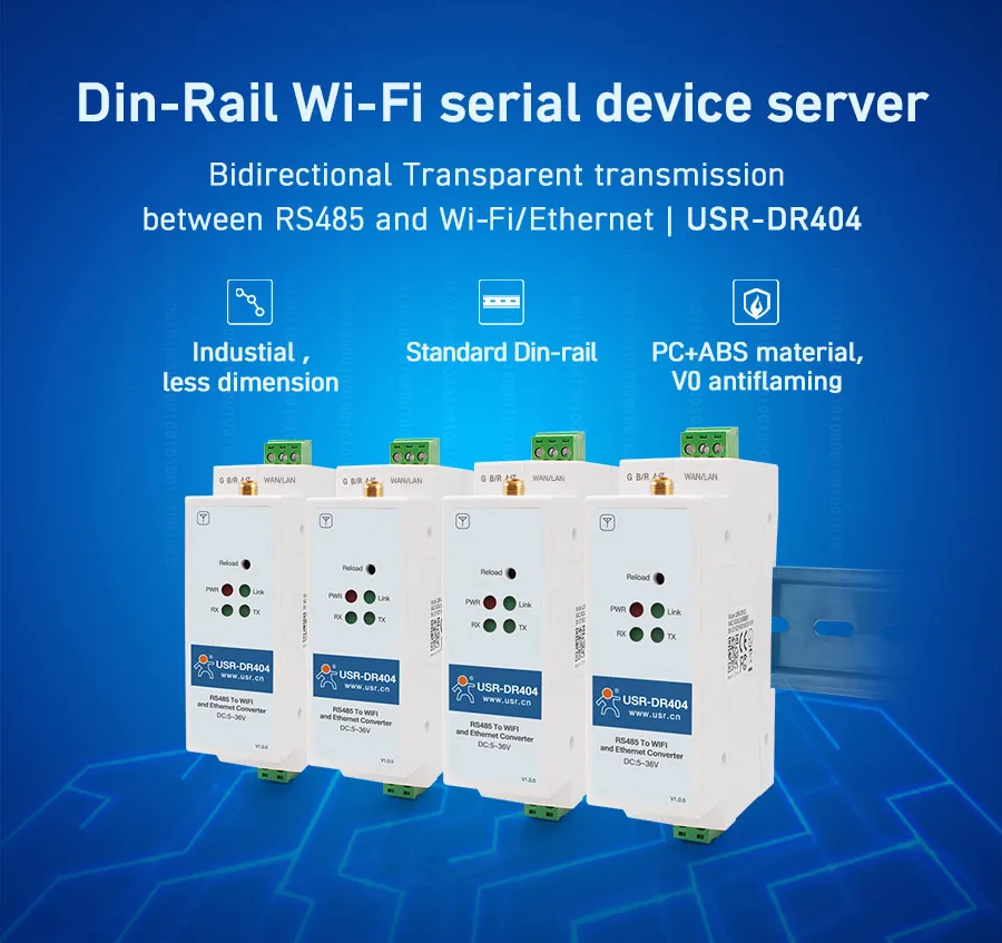 LPSECURITY USR-WIFI232-610 Seriële Wifi Converter RS232 RS485 naar Wireless 802.11bgn Server Ondersteuning TCP IP UDP Netwerkprotocollen