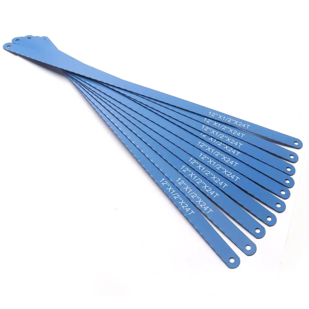 10 Chiếc Màu Xanh Đen Thép Carbon Lưỡi Cưa Lưỡi Dài 300 Mm Gia Công Kim Loại Lưỡi Dao Cắt Kim Loại Dụng Cụ Phụ Kiện