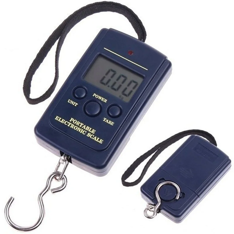 FLYSAND Mini bilancia digitale 40kg X 10g per bagagli da pesca pesatura da viaggio Steelyard Hanging Electronic Hook Scale strumento di pesca