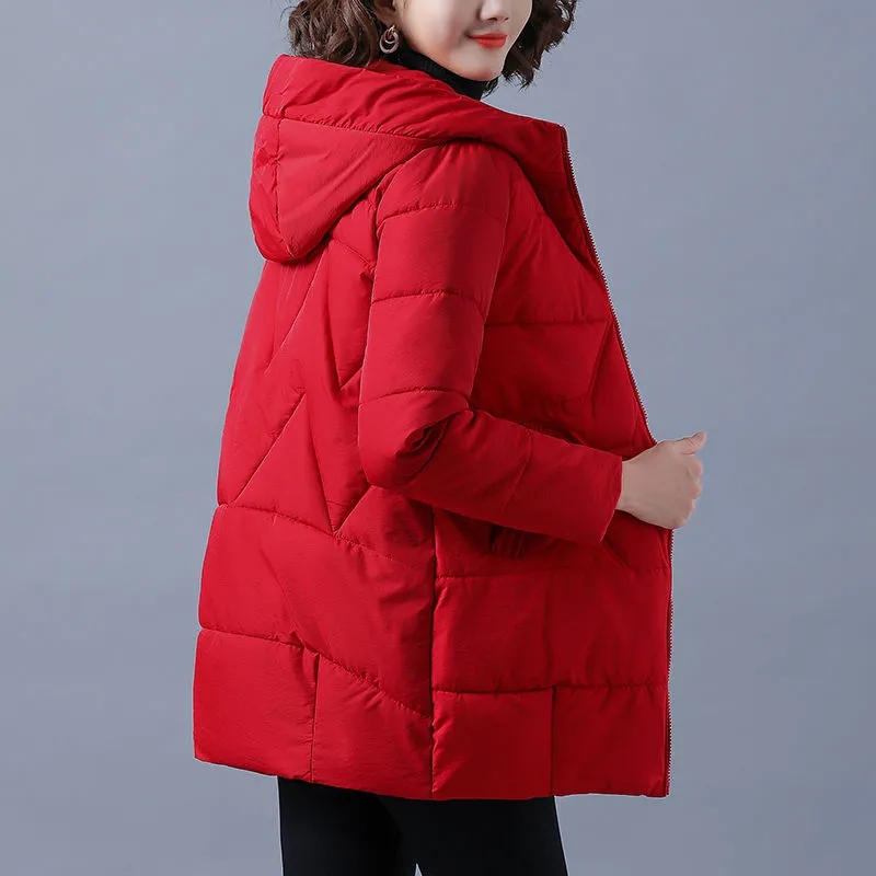 2025ผู้หญิงใหม่ฤดูหนาวเสื้อแจ็คเก็ตยาวWarm ParkasหญิงThicken Coatผ้าฝ้ายเบาะParka Jacket Hooded Outwear M-4XL