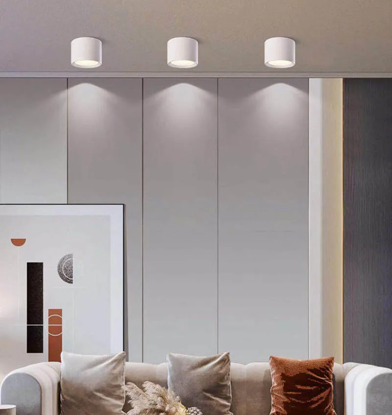Bắc Âu Hiện Đại Bề Mặt Gắn Đèn LED Âm Trần (Downlight Âm Trần Chiếu Điểm 3 Màu Ánh Sáng Chuyển Đổi Âm Trần LED Chiếu Sáng Trong Nhà