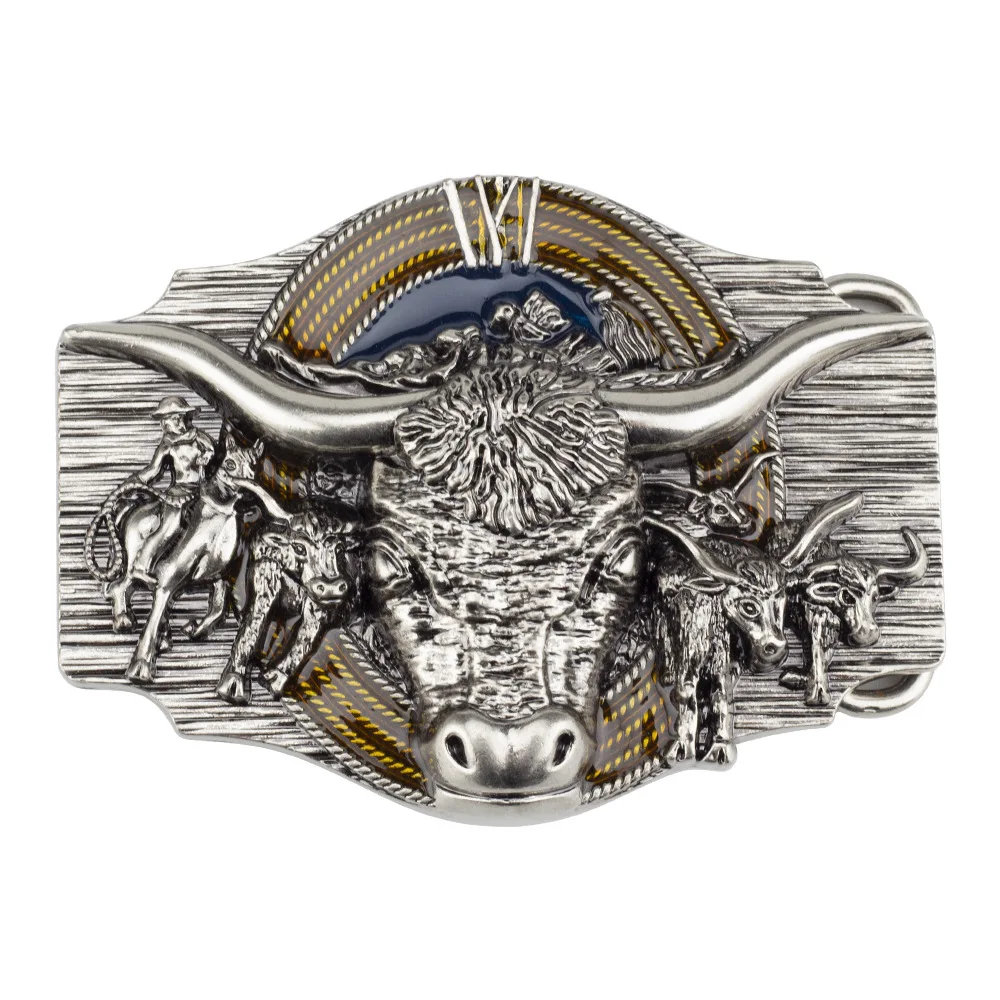 Tauren Alte Silber Gürtel Schnalle Metall Glatte Schnalle 4,0 Cowboy für Männer