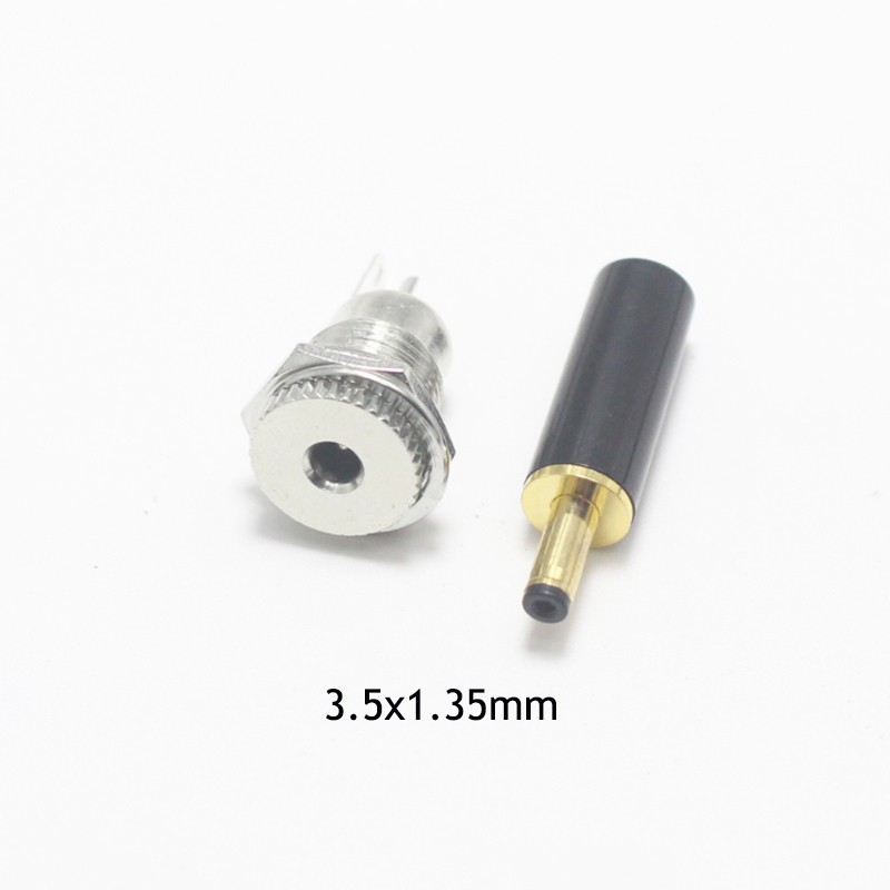 1Set 5.5X2.5Mm/5.5X2.1Mm/3.5X1.35Mm Steker Listrik DC Steker Pria + Soket Wanita untuk Pengelasan Jalur Output Daya Linier