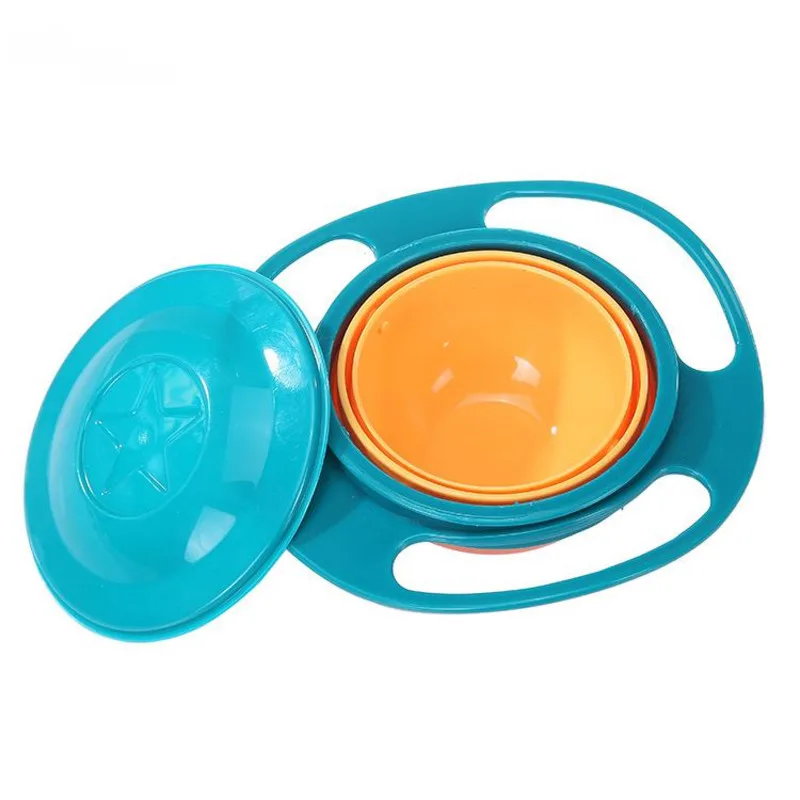 Universal-Gyro-Schüssel für Kinder, 360° drehbar, auslaufsicher, praktisches Design, für Kinder, rotierende Balance, solide Futternäpfe, Teller, Geschirr