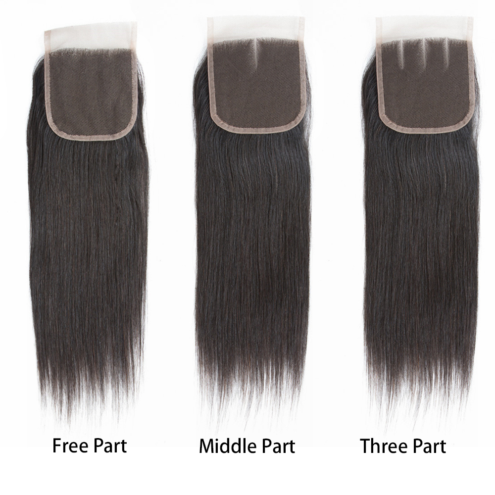 Amanda Doppel Gezogen Haar Bundles mit Verschluss 4x4 "Unverarbeitete Reines Menschenhaar Gerade Peruanische Haar Bündel mit verschluss